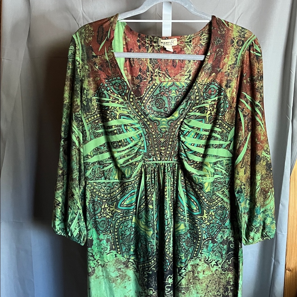 Women’s CL Green Paisley Tunic Dress